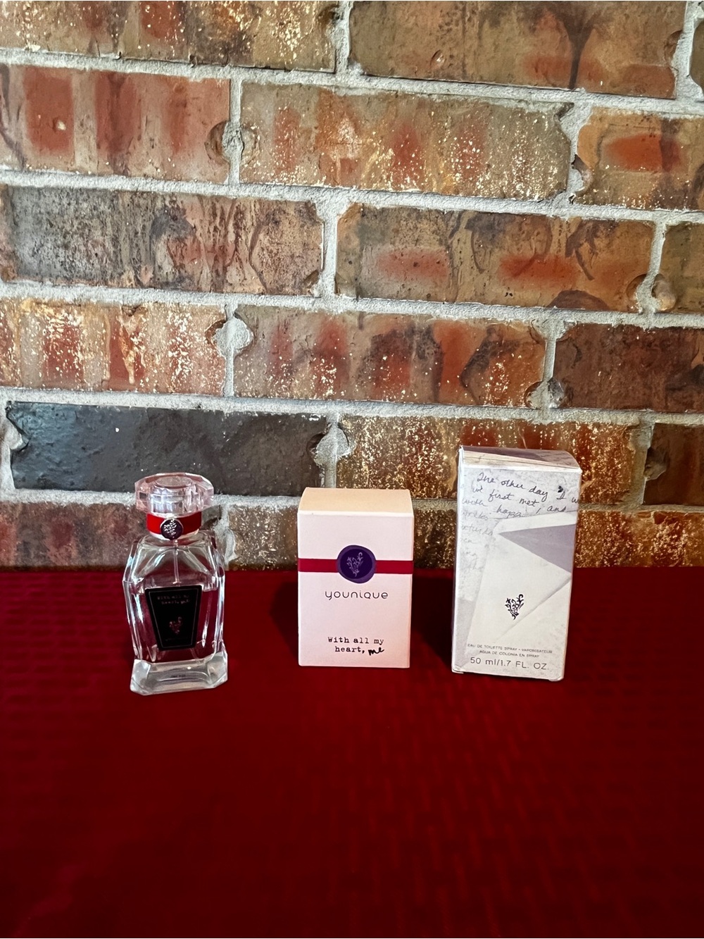 Younique Pink & Clear With All My Heart Spray Perfume 1.7 oz open 1/2 full